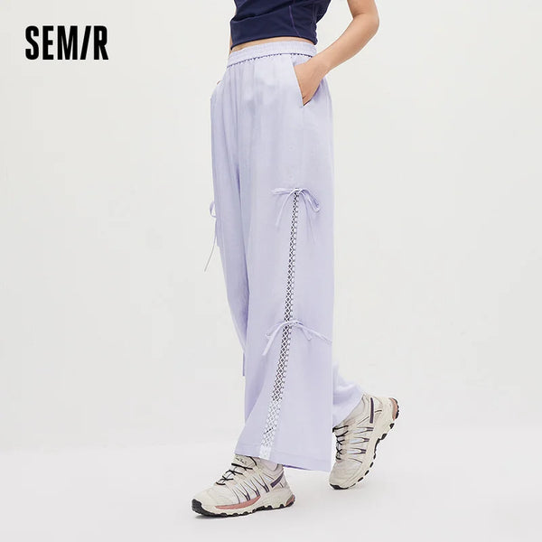 ខោ Semir សម្រាប់នារី ខោជើងវែង ចរ រាង Bowknot រលុង រដូវក្ដៅ ឆ្នាំ 2026 ធម្មតា ផ្អែមល្ហែម