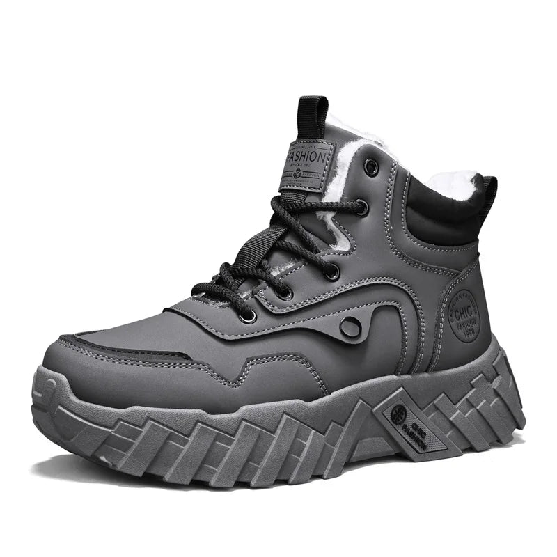 Men's snow boots warm winter plus velvet casual boots high-top soft-sole non-slip cotton boots fashion Joker outdoor work boots