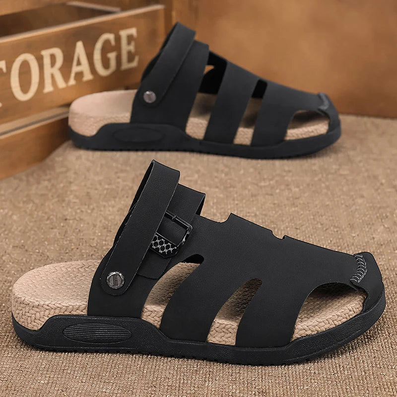 Men's Fashion One strap sandals summer new soft sole Anti slip Quick Dry light walking casual Slide outdoor Beach pool sandals