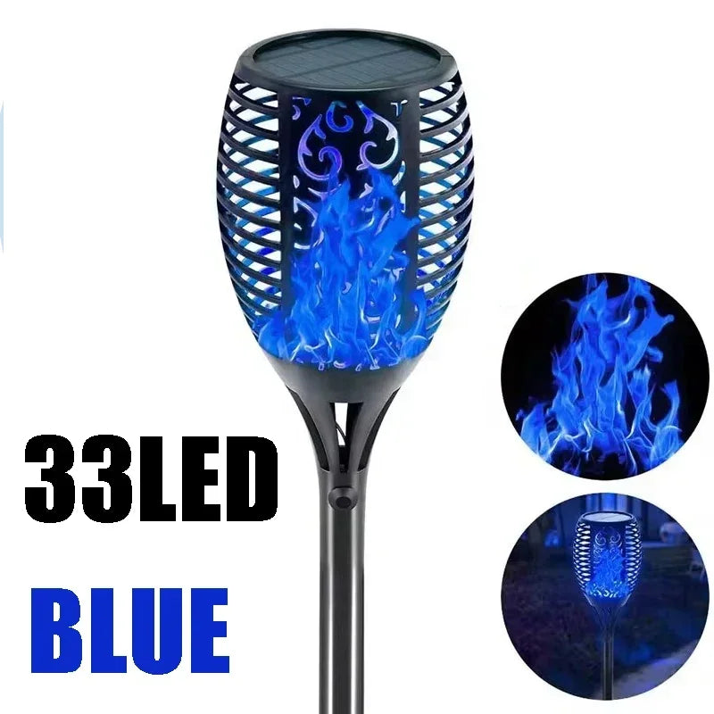 1 PCS Solar Garden Flame Lights Flickering Flame Lamp Outdoor Lawn Light Waterproof Courtyard Helloween Decoration Lighting