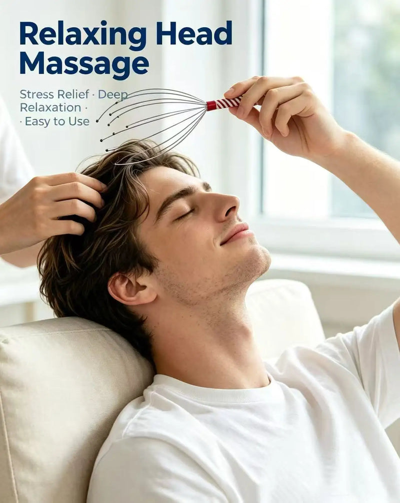 Octopus Head Scalp Scratcher Massager Five Claw Ball Itching Relief Soul Extraction Home Therapy Tool