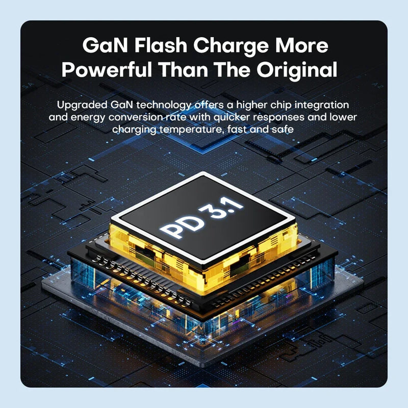 ឆ្នាំងសាក GaN 260W ប្រភេទ C PD3.1 ឆ្នាំងសាកលឿនសម្រាប់ Macbook ថេប្លេត PPS Quick Charge 3.0 សម្រាប់ iPhone 14 13 ឆ្នាំងសាកទូរស័ព្ទ Xiaomi Samsung