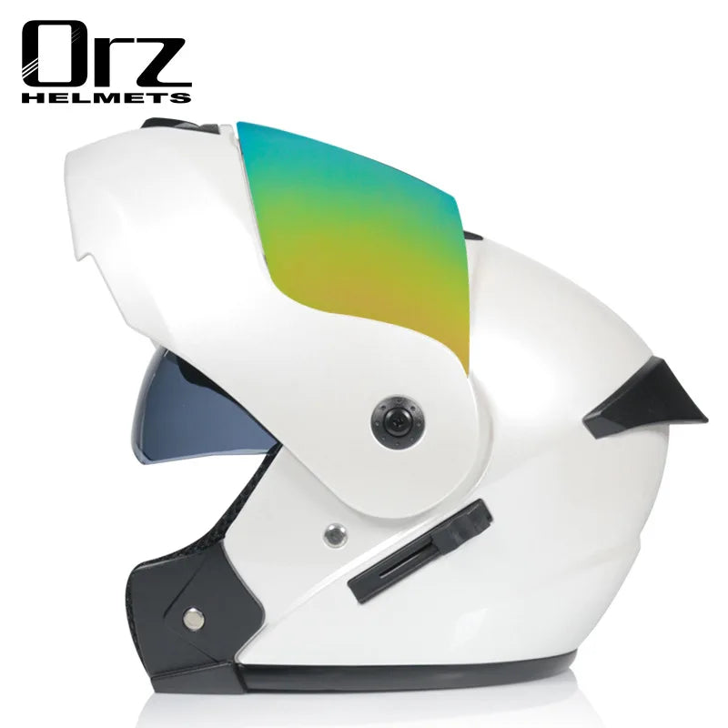ORZ-901 professional motorcycle sports flip helmet ABS material modular dual lens full face helmet DOT certification