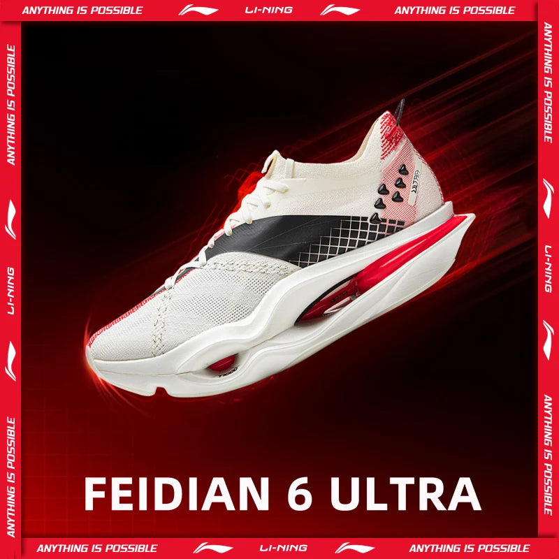 ស្បែកជើងរត់ប្រណាំង Li-Ning Unisex FEIDIAN 6 ULTRA SUPER BOOM បន្ទះកាបូនហ្វាយប័រ ស្បែកជើងកីឡាអាជីព ARMW005