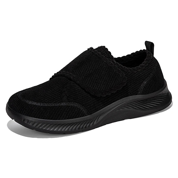 Winter Fur-lined Wide Toe Box Diabetic Shoes for Men Women Adjustable Walking Sneakers Orthopedics Swollen Foot Pain Relief