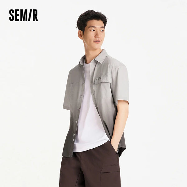 អាវបុរស Semir ឆ្នាំ ២០២៦ អាវដៃខ្លីបុរាណសម្រាប់ធ្វើការ សាមញ្ញ ទាន់សម័យ ស្ទីលធម្មតា ទន់ មានផាសុកភាព ពាក់ប្រចាំថ្ងៃ