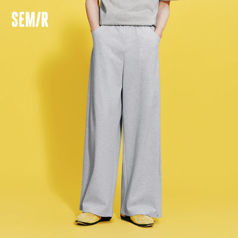Semir Men Pants Knitted 2026 Wide Leg Diamond Soft Drape Urban Casual Everyday Style Soft Comfortable Daily Wear Trendy