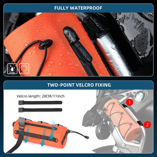 កាបូបដាក់កែបម៉ូតូ Rhinowalk ការពារទឹកជ្រាប 100% កាបូបដាក់ធុងសាំងម៉ូតូ កាបូបដាក់ដងម៉ូតូ កាបូបជួសជុលឧបករណ៍ដាក់ដងម៉ូតូ