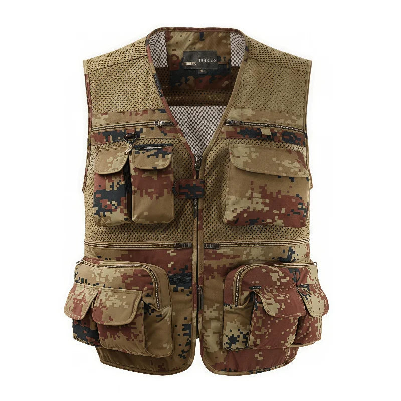 Fishing Vest Breathable Fishing Travel Mesh Vest with Zipper Pockets Summer Work Vest for Outdoor Activities