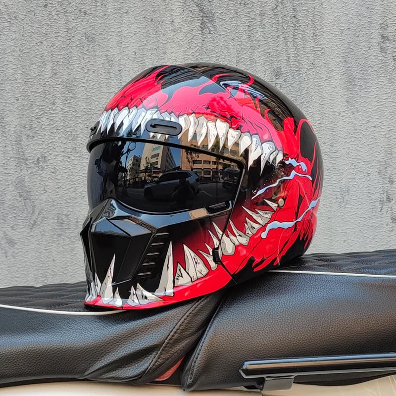 Scorpion Inspired Black Samurai Modular Combination Moto Helmet Full Face Design Men Women Motorbike Safety Protective Gear
