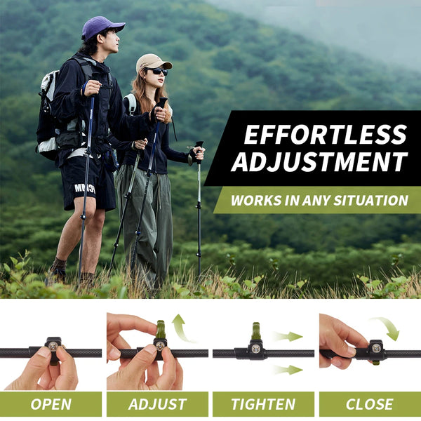 ដំបងដើរ Naturehike First Snow EXT1 ដំបងឡើងភ្នំជាតិសរសៃកាបូន ៣ ផ្នែក ស្រាលបំផុត ធ្វើពីឈើច្រត់ឡើងភ្នំក្រៅផ្ទះ