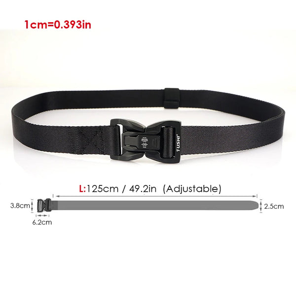 VATLTY New 2.5cm Techwear Hip Hop Nylon Belt Alloy Quick Release Buckle MilitaryTactical Belt Men Women Thin Belt Girdles Male