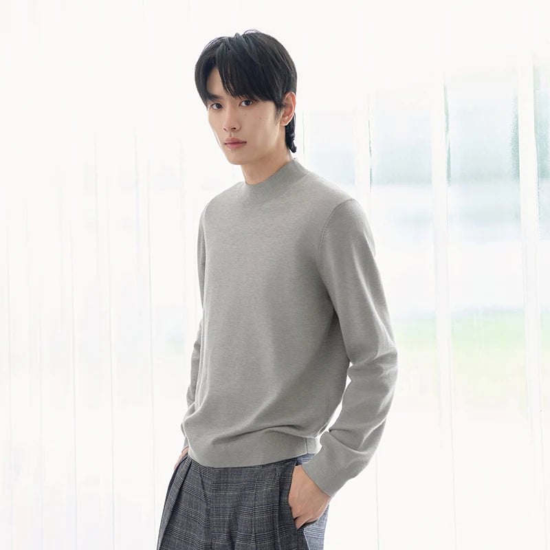 Semir Men Knit Sweater Mock Neck Thermal Warmth Antistatic Antibacterial 2026 New Winter Daily Wear Urban Casual Style