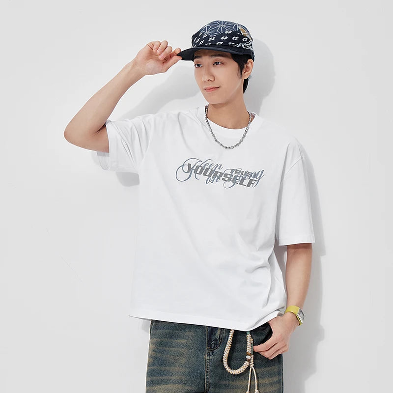 Semir Mens Tshirt 2026 Trendy Letter Printed Knitted Moisture Wicking Quick Dry Crew Neck Casual