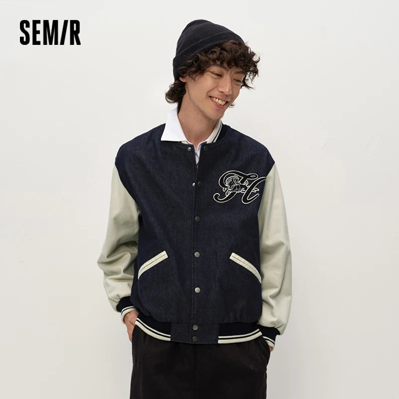 អាវក្រៅបុរស Semir ខោ Denim ក្លែងក្លាយ រចនាប័ទ្មបេស្បល សម្លៀកបំពាក់គូស្នេហ៍ រចនាប័ទ្មធម្មតា សម្លៀកបំពាក់ខាងក្រៅប្រចាំថ្ងៃ ម៉ូដធម្មតាក្នុងទីក្រុង ឆ្នាំ២០២៦