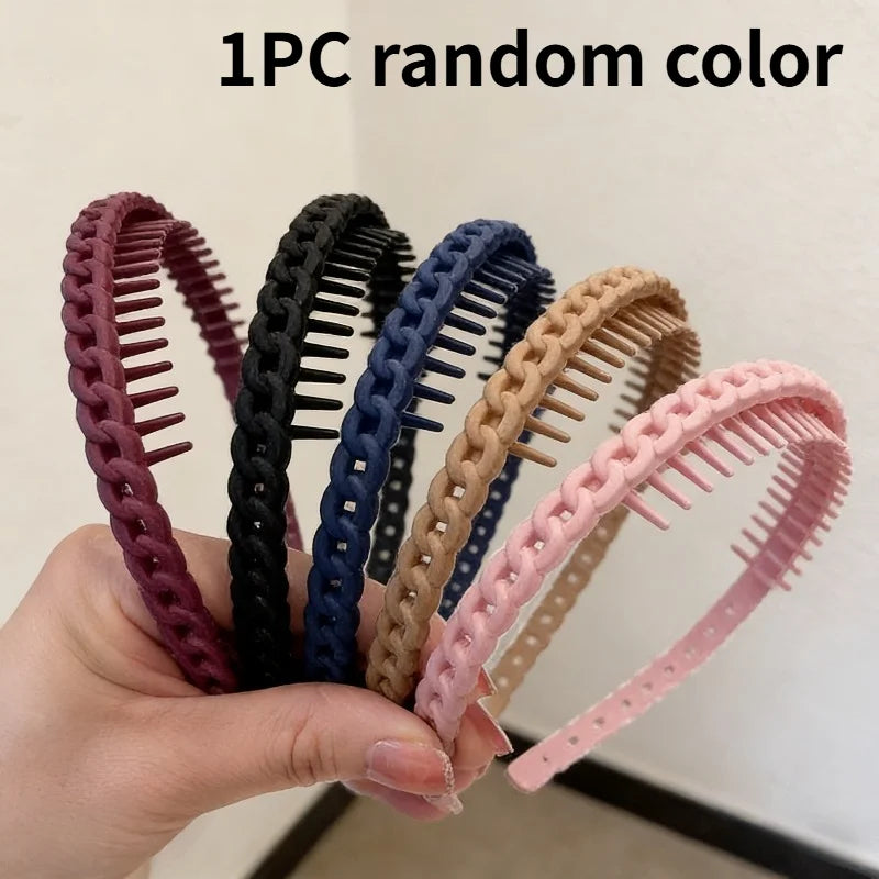 1/2pcs Fashion Women Headband/Hair Band Wide Edge Headband Face Washing Headband,Non-Slip Toothed Hair Clip, random color