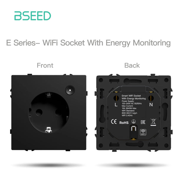 ម៉ូឌុលប្តូរប៊ូតុង WIFI BSEED 1/2/3/4Gang ប្តូរភ្លើងឆ្លាតវៃ DIY ផ្នែកស៊ុមប្លាស្ទិក គ្រឿងបន្លាស់រន្ធឆ្លាតវៃ Tuya Smart Life