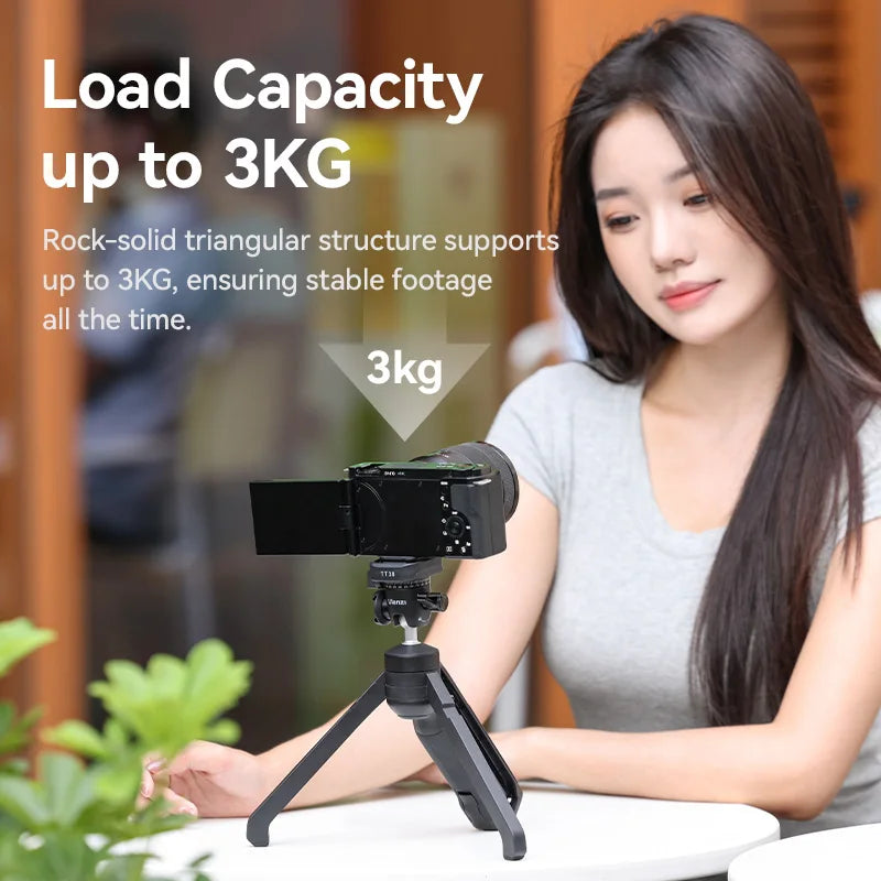 ជើងកាមេរ៉ា Ulanzi VlogPod TT38 ជាមួយបន្ទះបញ្ចេញរហ័ស ដៃកាន់កាមេរ៉ា DSLR ជើងកាមេរ៉ាតុ សម្រាប់ការផ្សាយផ្ទាល់បន្ទាប់ពីការថត Selfie Vlog