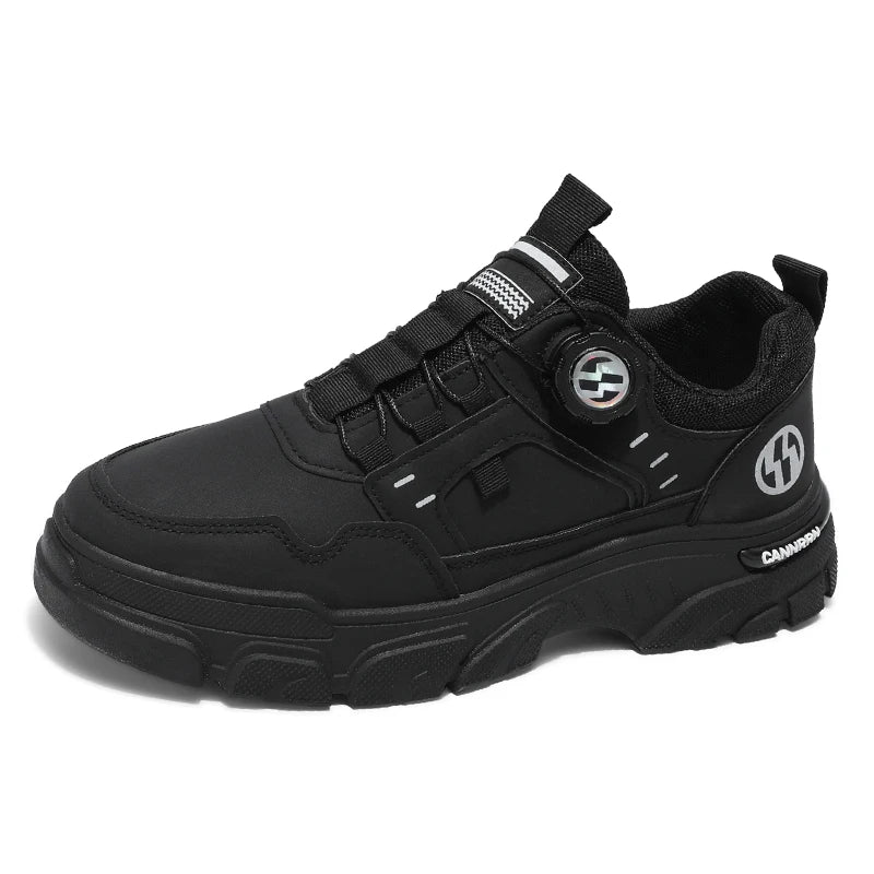 Men's boots autumn and winter rotating shoelaces fashion casual boots youth outdoor boots anti slip soft sole workwear boots