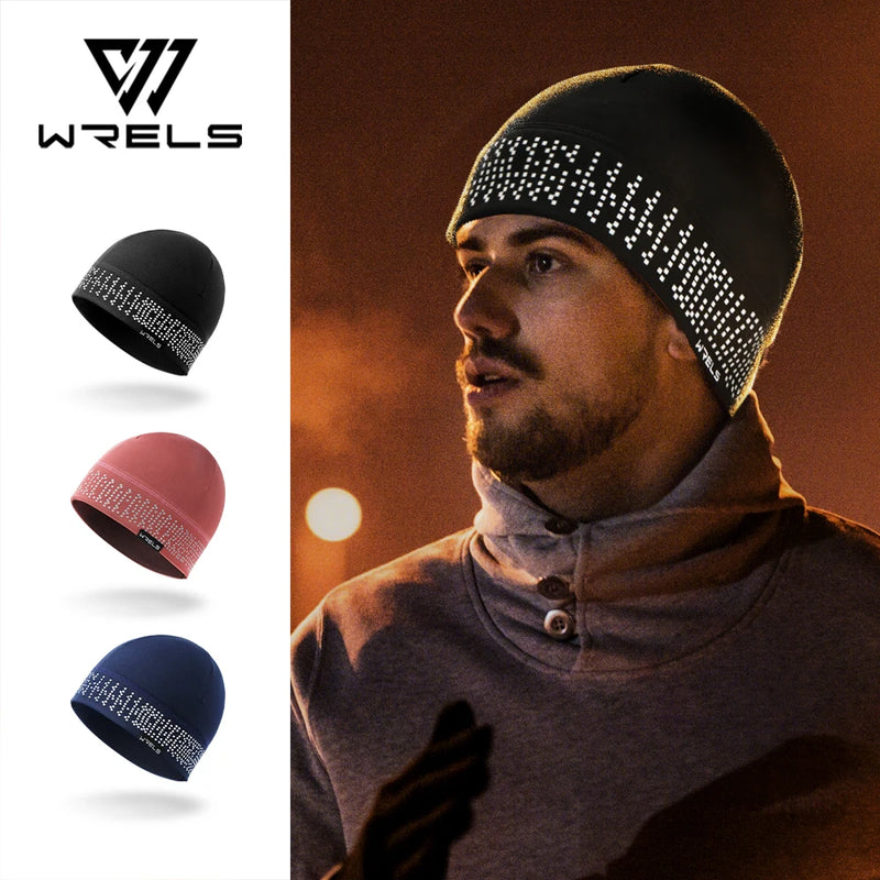 WRELS Reflective Hat Winter Windproof and Cold-proof Hat Beanie Men Outdoor Cycling Ski Running Warm Hat