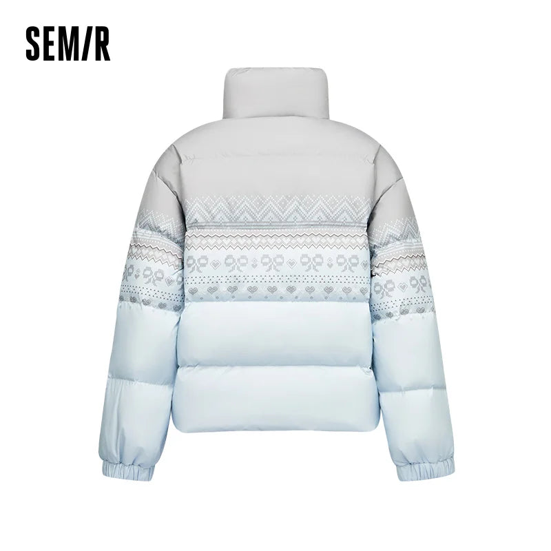 Semir Down Jacket Women Winter Waterproof Oil-proof Stain-proof 80% Down  Loose 2025 New Sweet Stylish Top Women'S Coat