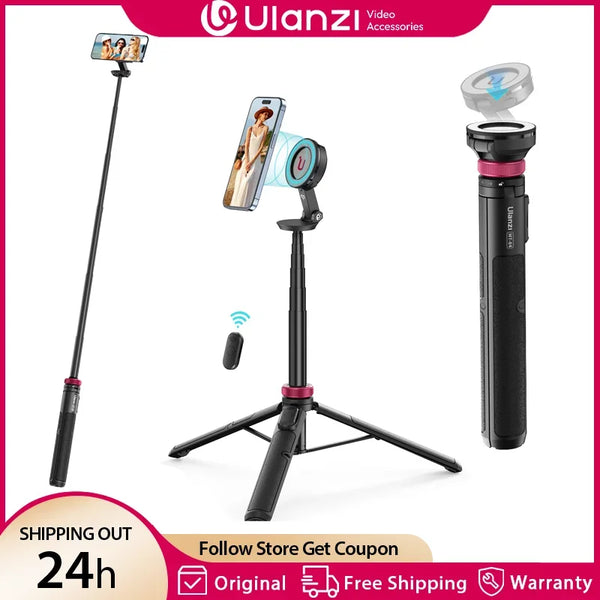 Ulanzi MT-84 1.53M Magsafe Selfie Stick Tripod ជើងទម្រ សម្រាប់ ថត រូប Selfie ជាមួយ ប៊្លូធូស និង ឧបករណ៍ បញ្ជា ពីចម្ងាយ សម្រាប់ ការ ផ្សាយ ផ្ទាល់ Vlog របស់ iPhone 16 15