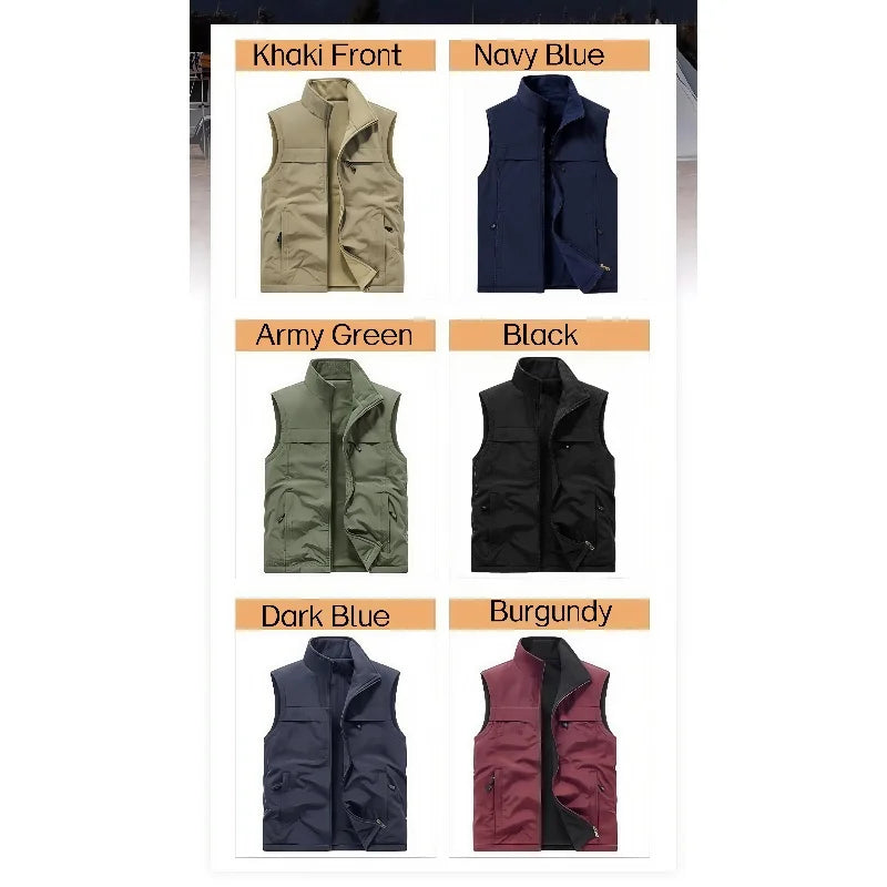 2026 Autumn winter Warm Thickened fleece double-sided  vest Men's Vest Jacket  Outerwear slim fit Jacket Casual Style
