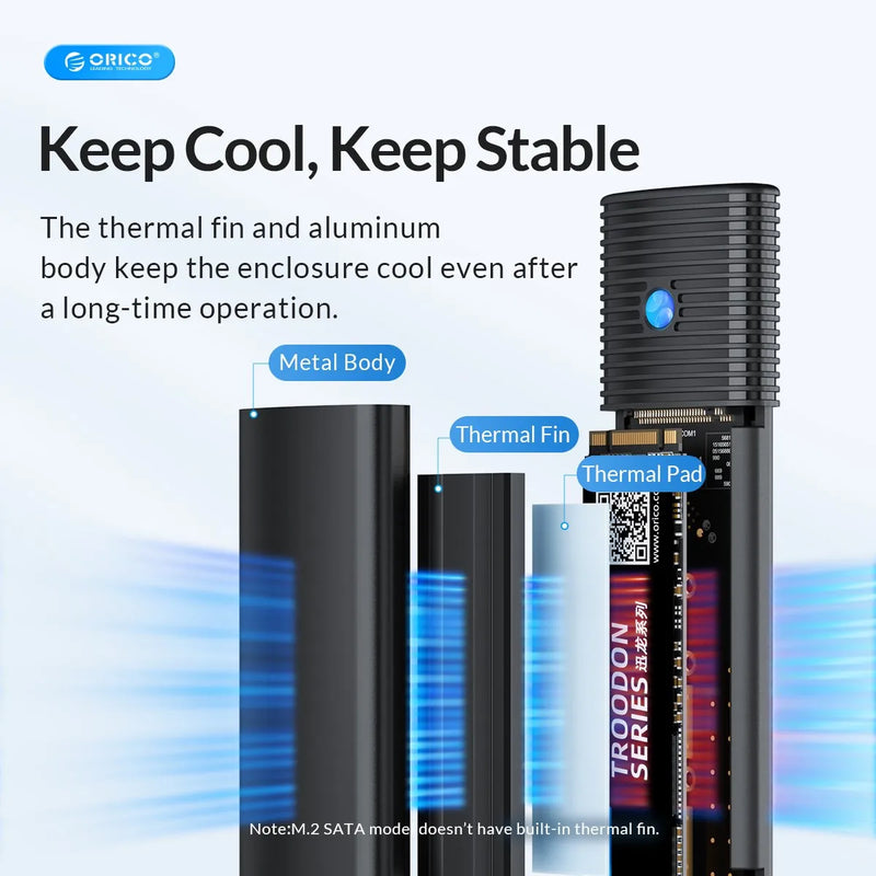 ORICO M.2 SSD Enclosure NVMe 10Gbps PCIe SSD Box for KR Big Dsicount