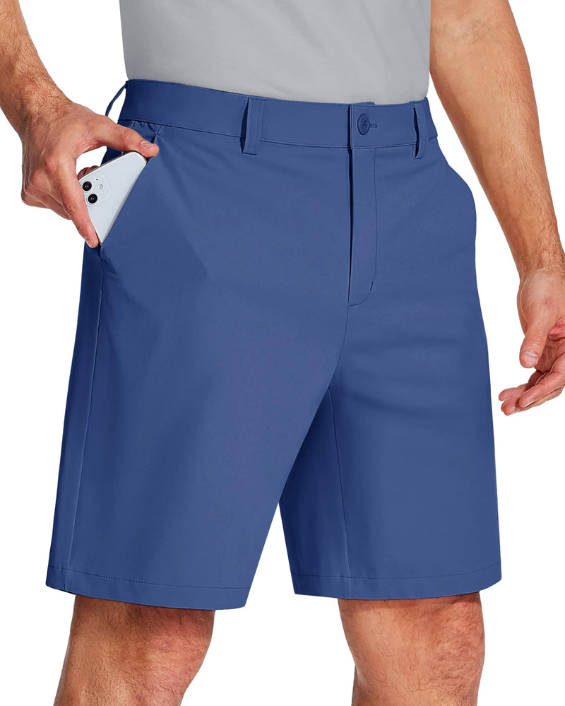 TACVASEN Golf Quick Dry Shorts Men Stretch Lighyweight Dress Work Casual Shorts with 4 Pockets Flat Front Hiking Shorts 9 Inch