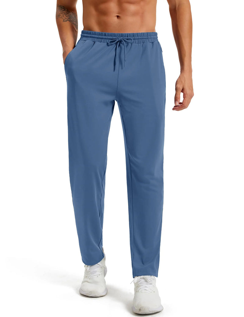 TACVASEN Men's Lightweight Joggers Stretch Tapered Sweatpants Zipper Pockets Sport Bottoms Workout Gym Running Athletic Pants