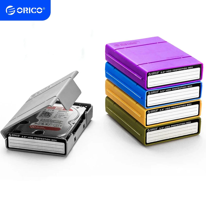 ORICO 5PCS 3.5 inch Hard Drive Protective Box Portable External HDD Pouch With label Multi-disk Storage for HDD