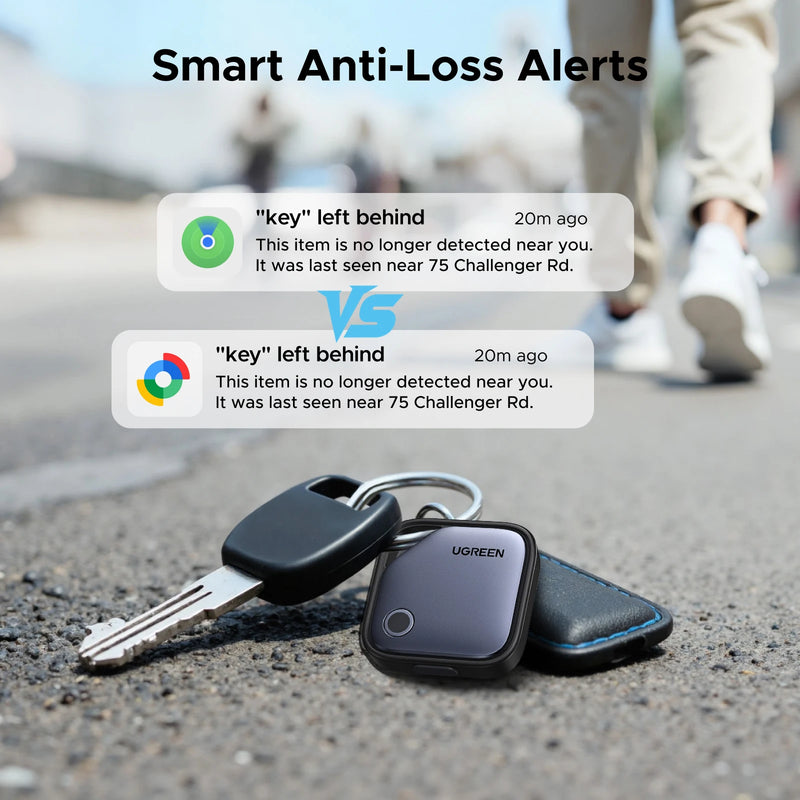 UGREEN【Dual System Compatibility】Smart Finder For Apple Find My (iOS) & Find Hub App (Android) Bluetooth Tracker Card