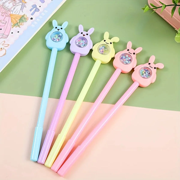 2/4pcs Sparkling Gel Pens - Smooth Black Ink Writing for School & Office Supplies,Festival Supplies.Cute and Creative Design