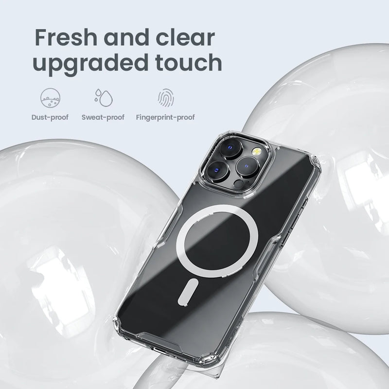 Nillkin for iPhone 16 Pro Max MagSafe Case for iPhone 16 Pro TPU Hybrid Classic Magnetic Cases for iPhone 16 Transparent Cover
