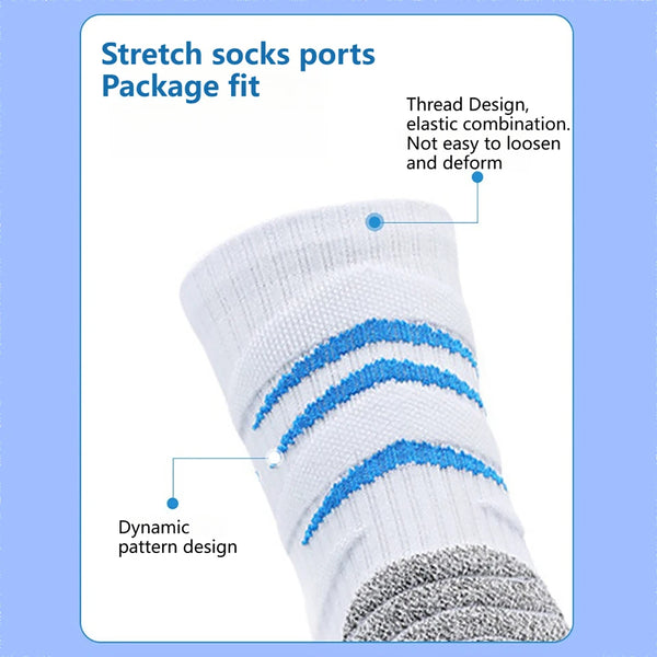 WRELS 1/2/3 Pairs Running Socks Moisture Wicking Breathable Sports Socks Men Compression Cushioned Basketball Training Socks