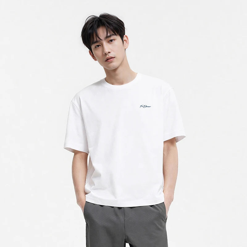 Semir Men Tshirt 2026 Summer New Letter Print Cool Feeling Loose Crew Neck Comfortable Daily Wear Casual Tops