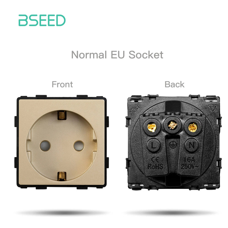 BSEED 1/2/3Gang WIFI Touch Switch Part Only Glass Panel Smart Dimmer Curtain Switch Function DIY Part EU Wifi Socket Parts