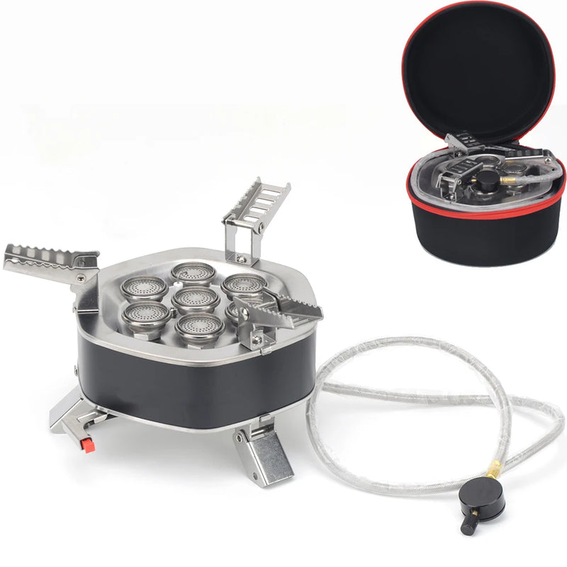 6800W 12800W 18000W Portable Outdoor Stove Camping Gas Stove Folding Head Burner Strong Fire Stove with Storage Bag For Hiking