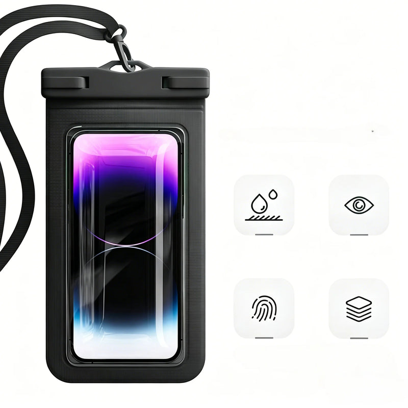 1pc Extra-Large Waterproof Phone Pouch Touch Screen Compatible Floating Dry Bag for Swimming,Snorkeling,Take Photos Underwater
