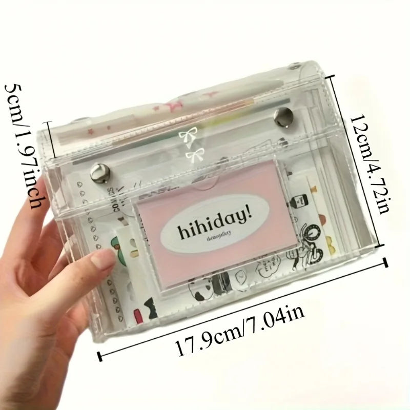 1pc Four-Layer PVC waterproof large capacity Travel Toiletries Storage Bag, Student Multifunctional Stationery Pencil Case.