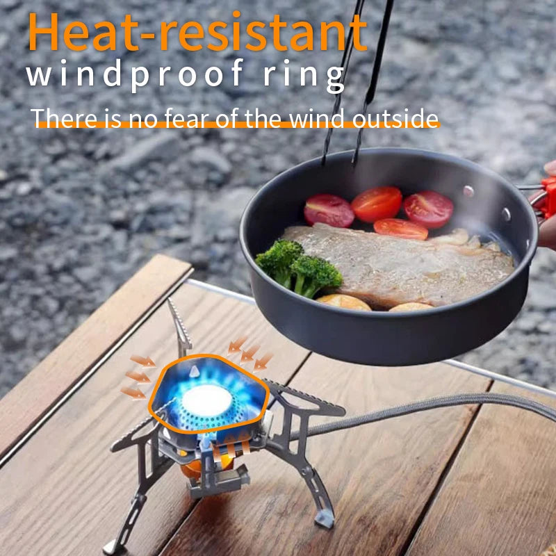 3500W Portable Folding Outdoor Backpacking Stove Camping Mini Gas Stove Tourist Equipment For Cooking Hiking Picnic