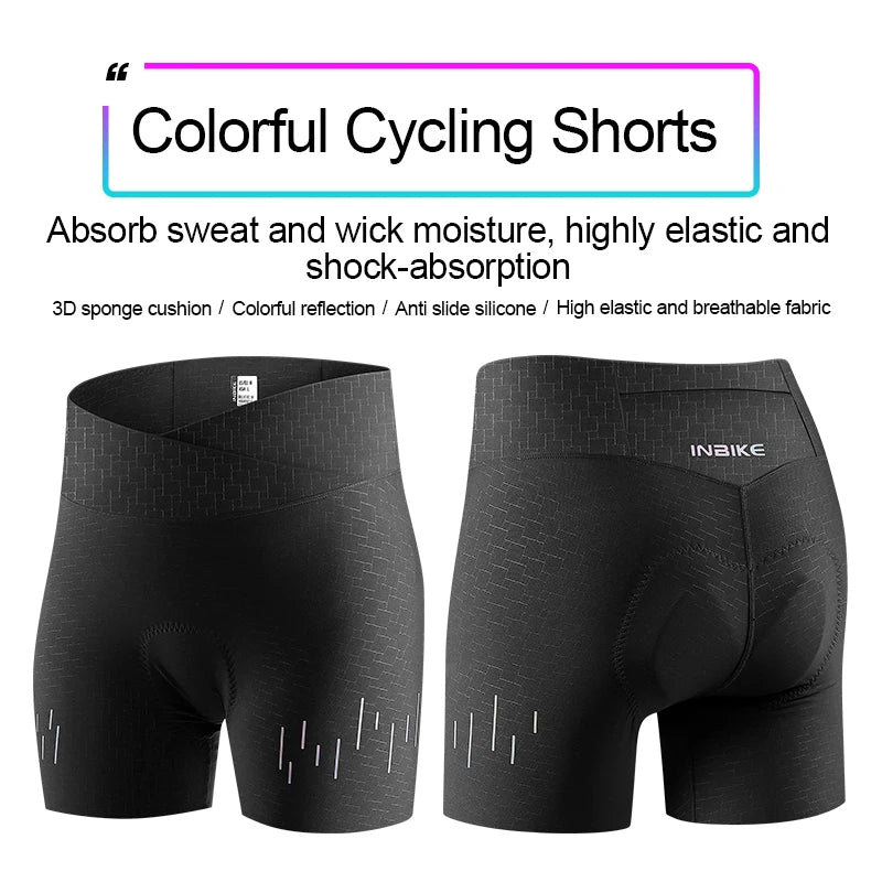 INBIKE Women Cycling Shorts Gel Padded Shockproof MTB Ride Pants Mountain Bike Shorts Breathable Racing Bicycle Underwear SW005