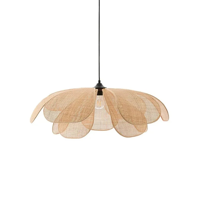 Rattan Chandelier Lights Retro Vine Pendant Lights E27 Tea Room Woven Petal Lamp Homestay Living Bedroom Restaurant Study