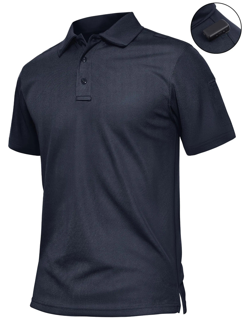 TACVASEN Lightweight UPF 50+ Polo Shirts Mens Summer Quick Dry SPF Performance Polo Tee Short Sleeve Sun Work Golf Fishing Tops