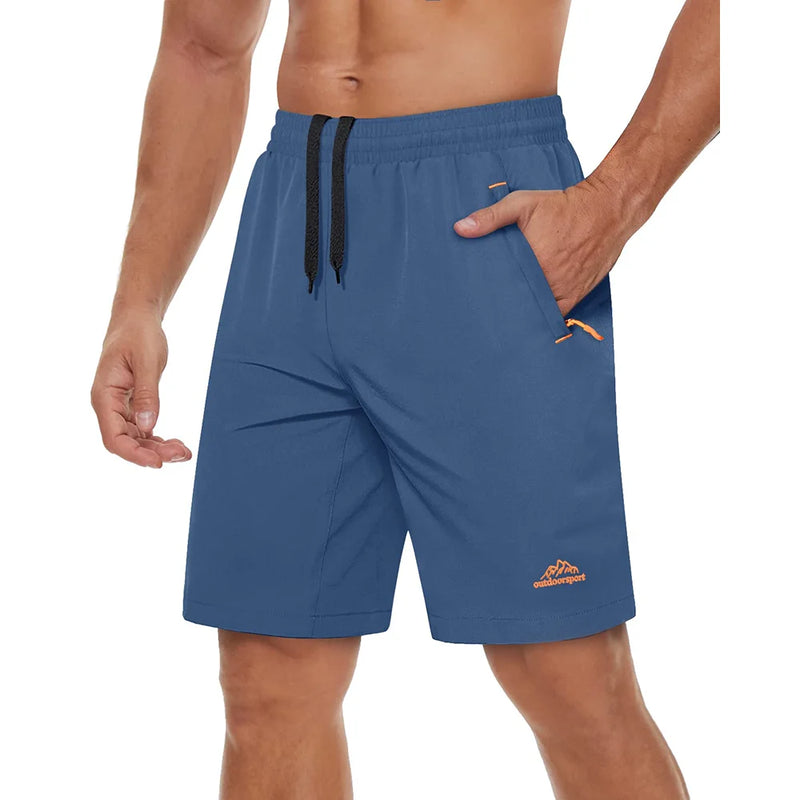 TACVASEN Quick Dry Athletic Running Shorts with Zipper Pockets Men's Summer Shorts for Gym Training Workout Hiking Casual Shorts