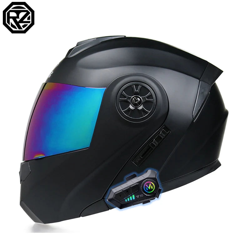Motorcycle Bluetooth Full Face Helmet Men Women Safety Downhill Motocross Racing Modular Flip Up Helmet Casco Moto DOT Approved