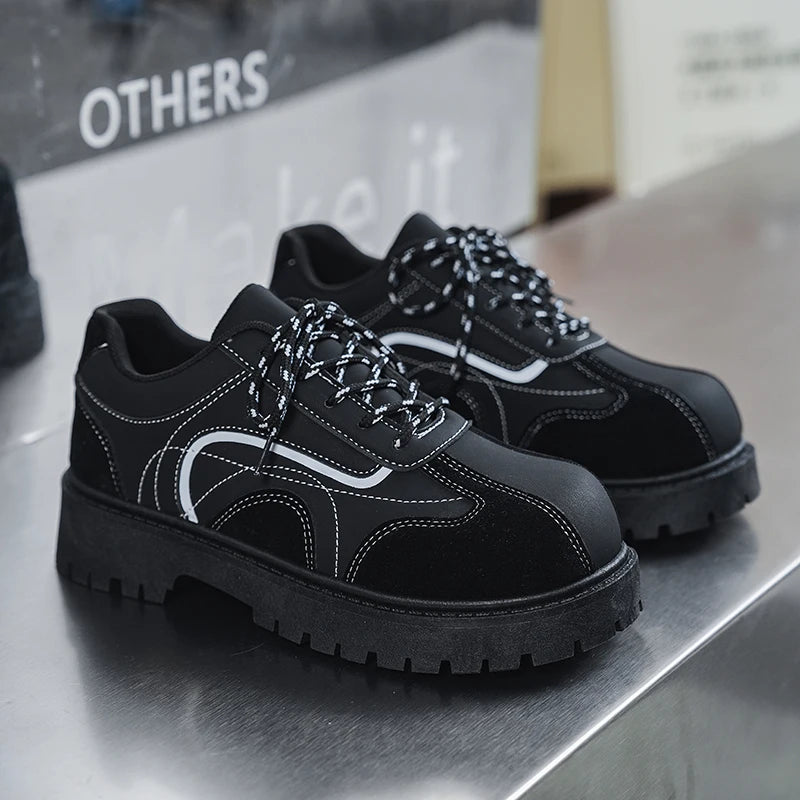 Men's Thick sole big head casual shoes four season breathable light soft-sole anti-slip outdoor walking shoes comfort board shoe