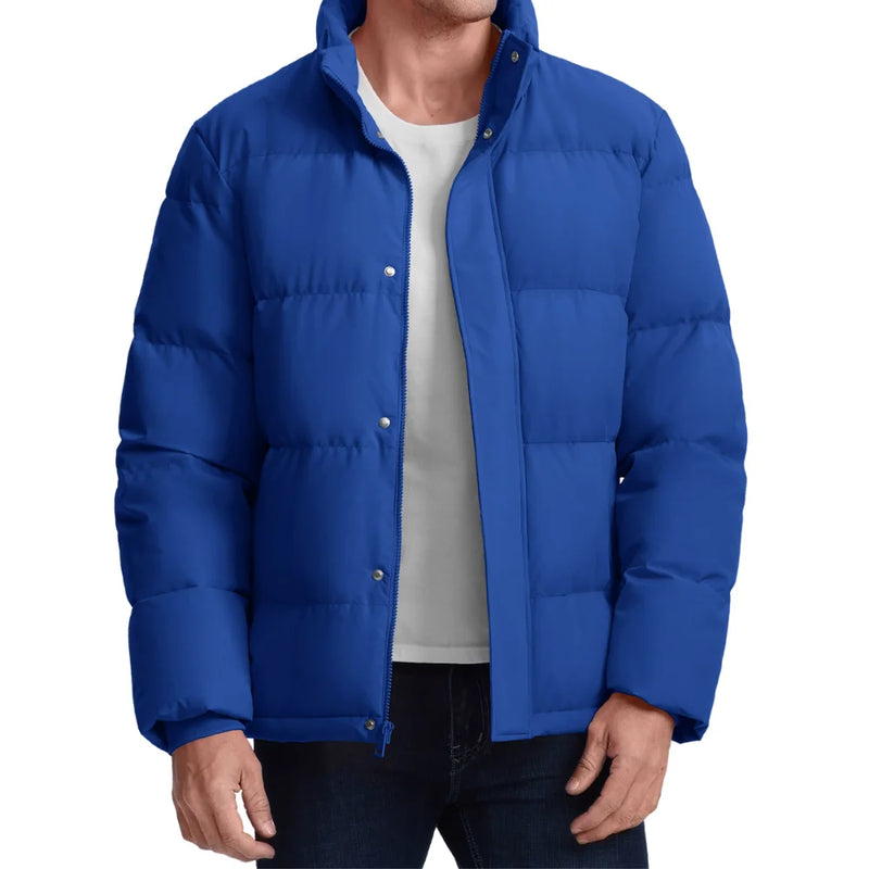TACVASEN Winter Down Jackets Mens Stand Collar Quilted Jackets Water Resistant Lightweight Puffer Jacket Windbreaker Coats Male