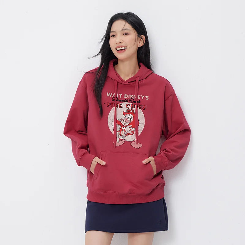 Semir Trendy Hoodie Women Spring Mid Length Hooded Loose Print Embroidery Heavyweight Stylish Streetwear Casual Top