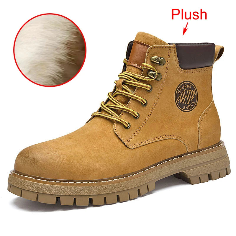 Winter Mens Suede Leather Boots For Men High Quality Ankle Boots Botas Hombre Cuero Size 37-46 Dropshipping